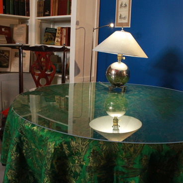 A round table in the library room