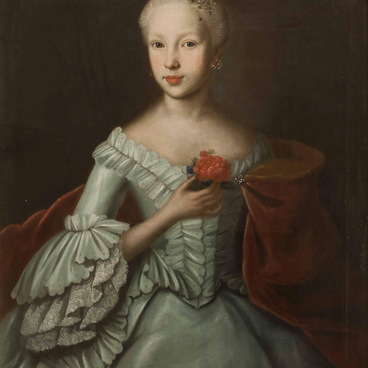 Портрет девочки с розой в руке