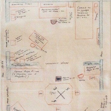 Plan of the Bunins’ Paris flat