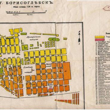 Borisoglebsk city plan. 1914