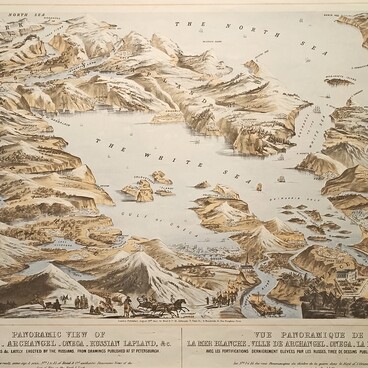 Panoramic view of the White Sea. A Map