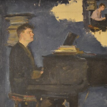 T. Khrennikov at the piano. Sketch 