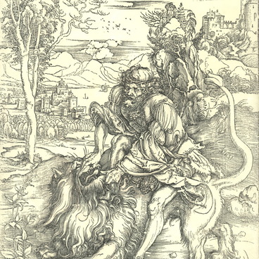 Самсон, раздирающий пасть Немейского льва