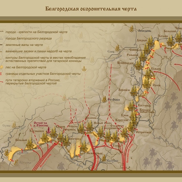 Карта Белгородской оборонительной черты