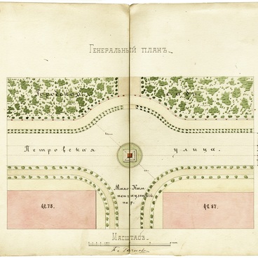 План сквера для установки памятника Петру I