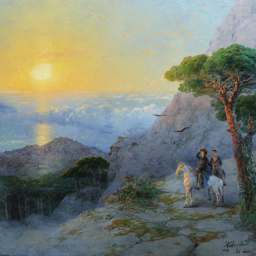 Пушкин на вершине Ай-Петри при восходе солнца