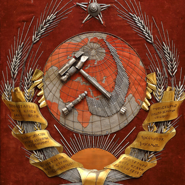 Герб СССР из металлических сверл