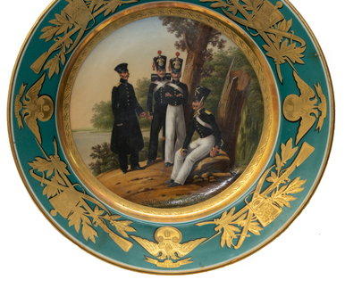 Plate with the image of lower ranks