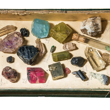 Minerals in a cigar box