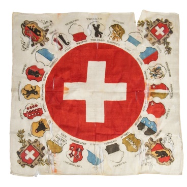 Handkerchief depicting the Swiss cantons