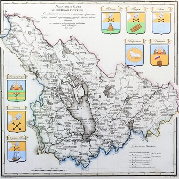 Map of Olonets governorate