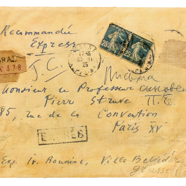 Envelope from Letter to Peter Struve