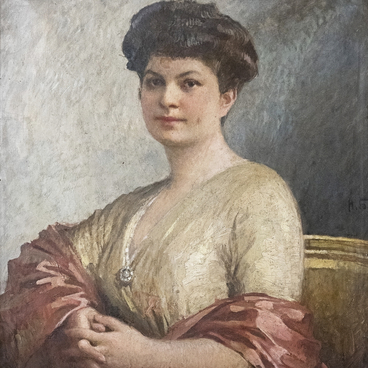 Портрет женщины с красной шалью