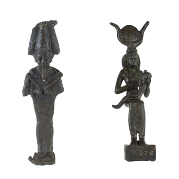 Statuettes of Osiris and Isis with Horus