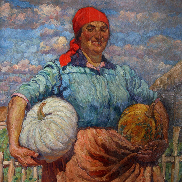 Колхозница с тыквами