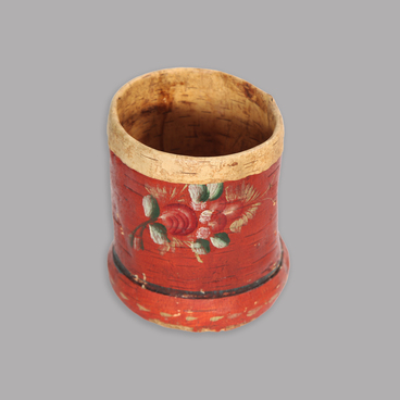 Painted tues. Birch bark container