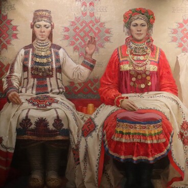 Mordovian Embroideresses. Dowry