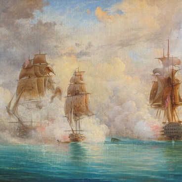 The “Mercury” Brig Battling Two Turkish Ships