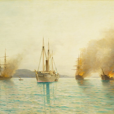 Destruction of Turkish Ships by a Steamer