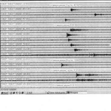 Seismogram of the earthquake in West Irian