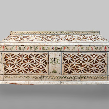 Carved bone ornamented casket