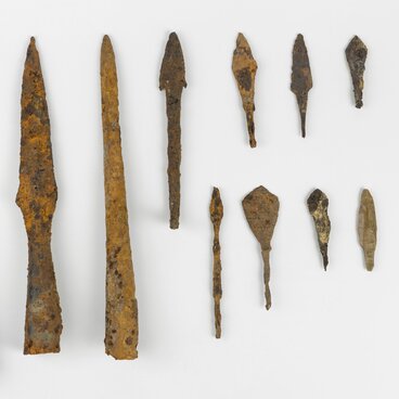 Arrowheads and tips of darts and spears