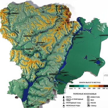 Physical map of the Volgograd region