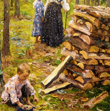 Крестьянская семья в лесу