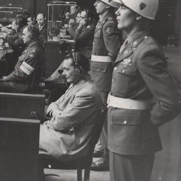 Roman Rudenko interrogates Hermann Göring