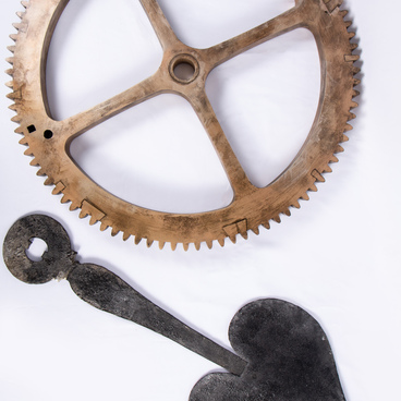 Gear and a clock hand