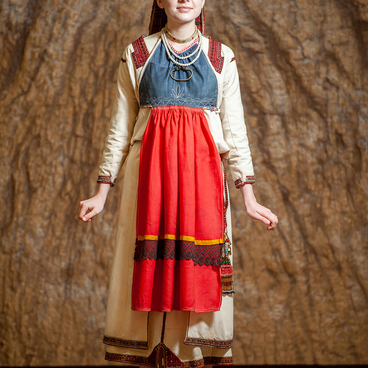 Costume of a young Erzya woman. Samara region