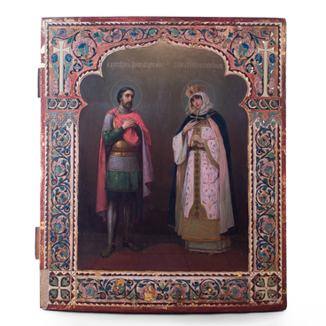 Icon of Alexander Nevsky and Princess Olga
