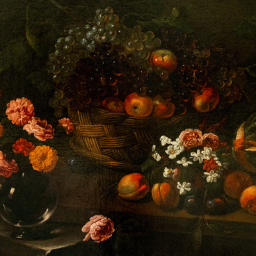 Still Life with Flowers, Grapes, and a Melon