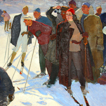 Skiers. A Tense Moment