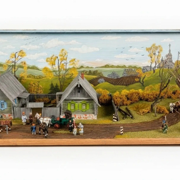 Model of an early 19th-century inn